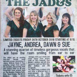 THE JADES – FRIDAY 26TH OCTOBER THE JADES – FRIDAY 26TH OCTOBER